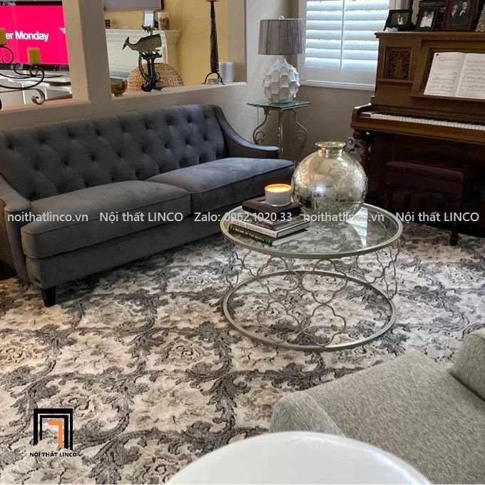 Ghế sofa băng vải nhung nỉ BT51-Briley mẫu mã tân cổ điển