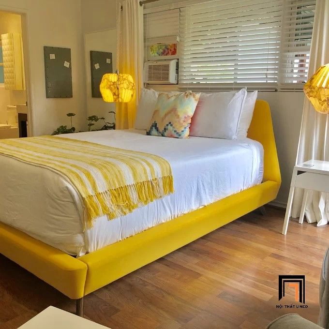 Giường ngủ bọc vải hiện đại GN23 Corrigan cho căn hộ chung cư