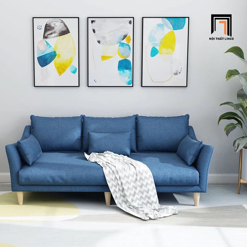 Bộ ghế sofa phòng khách vải nỉ KT110 Consenja xanh ngọc