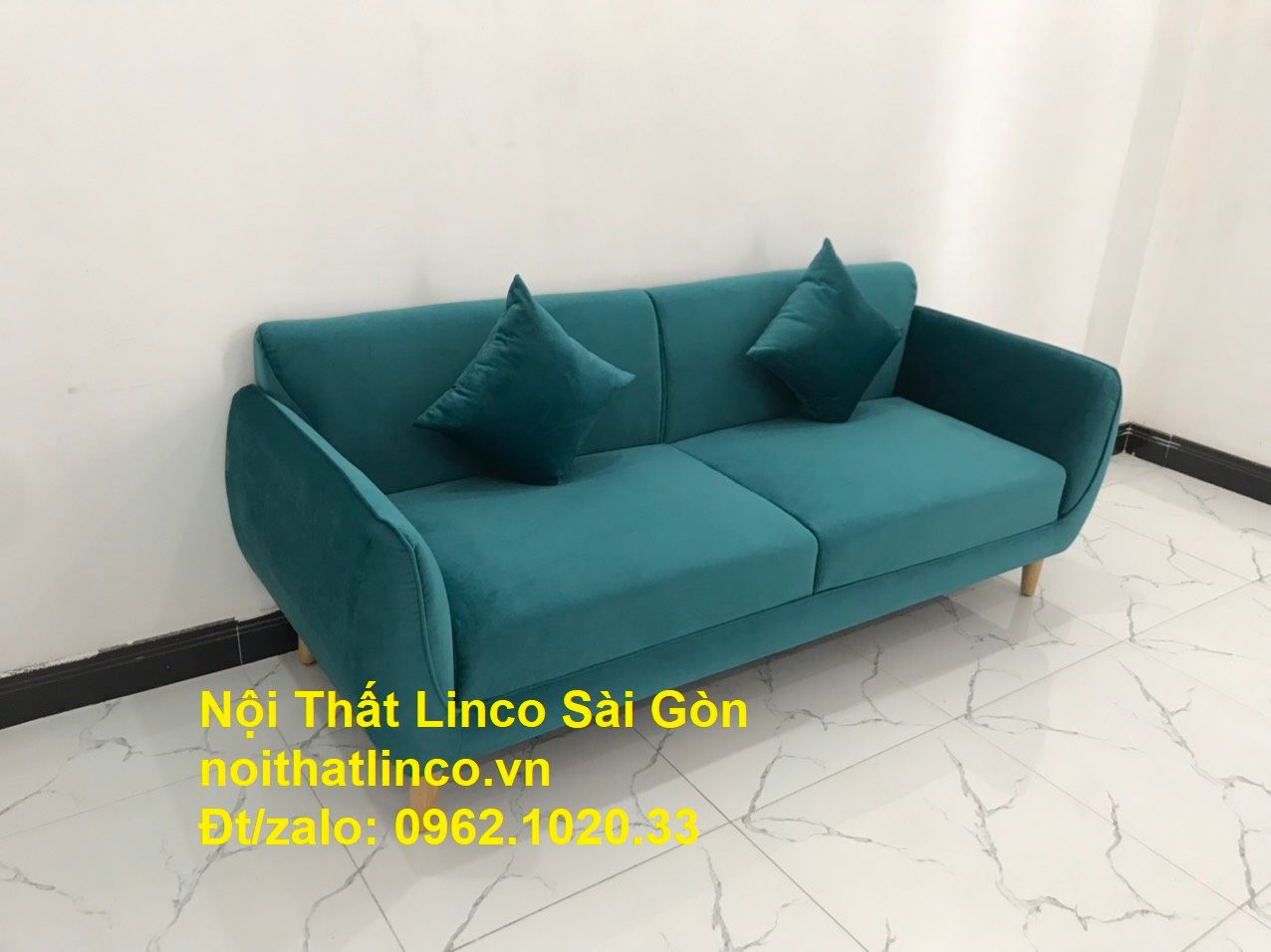 Bộ ghế salon sopha xanh cổ vịt giá rẻ | salong xanh lá cây phòng khách đẹp | Nội thất Linco Sài Gòn