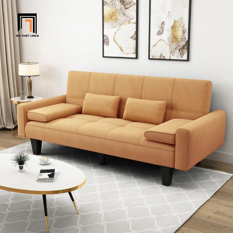 Ghế sofa giường nằm dài 1m9 màu hồng phấn GB59 Sheridan