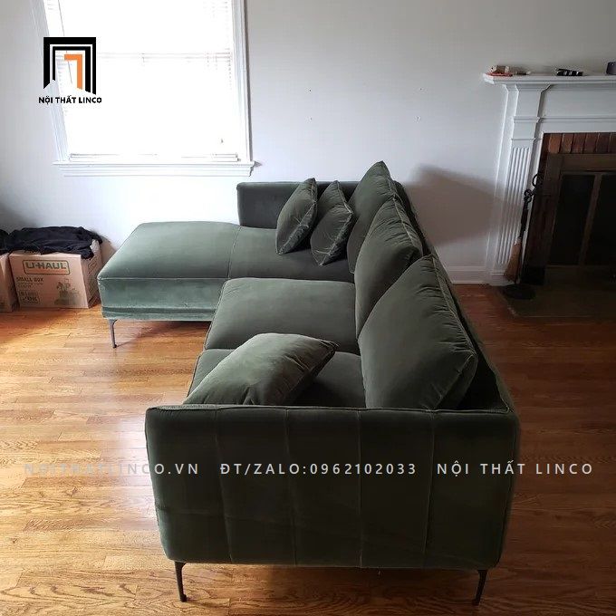 Ghế sofa góc L GT73 Orchad 2m2 x 1m6 vải nhung nỉ