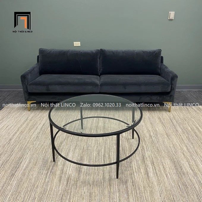 Ghế sofa văng dài 1m9 BT36-Jones màu xám chân inox