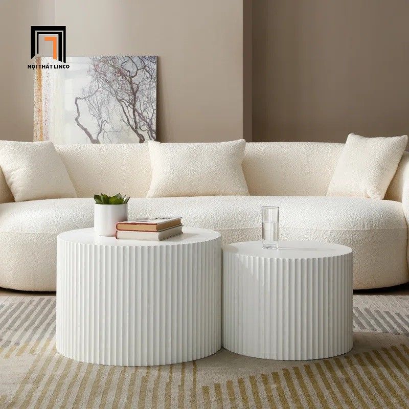 Cặp 2 bàn sofa mặt đá xinh xắn BSF57 Blayne cho văn phòng