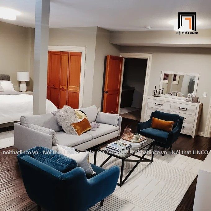 Ghế sofa băng đẹp sang trọng BT53-Moab màu xám ghi trắng