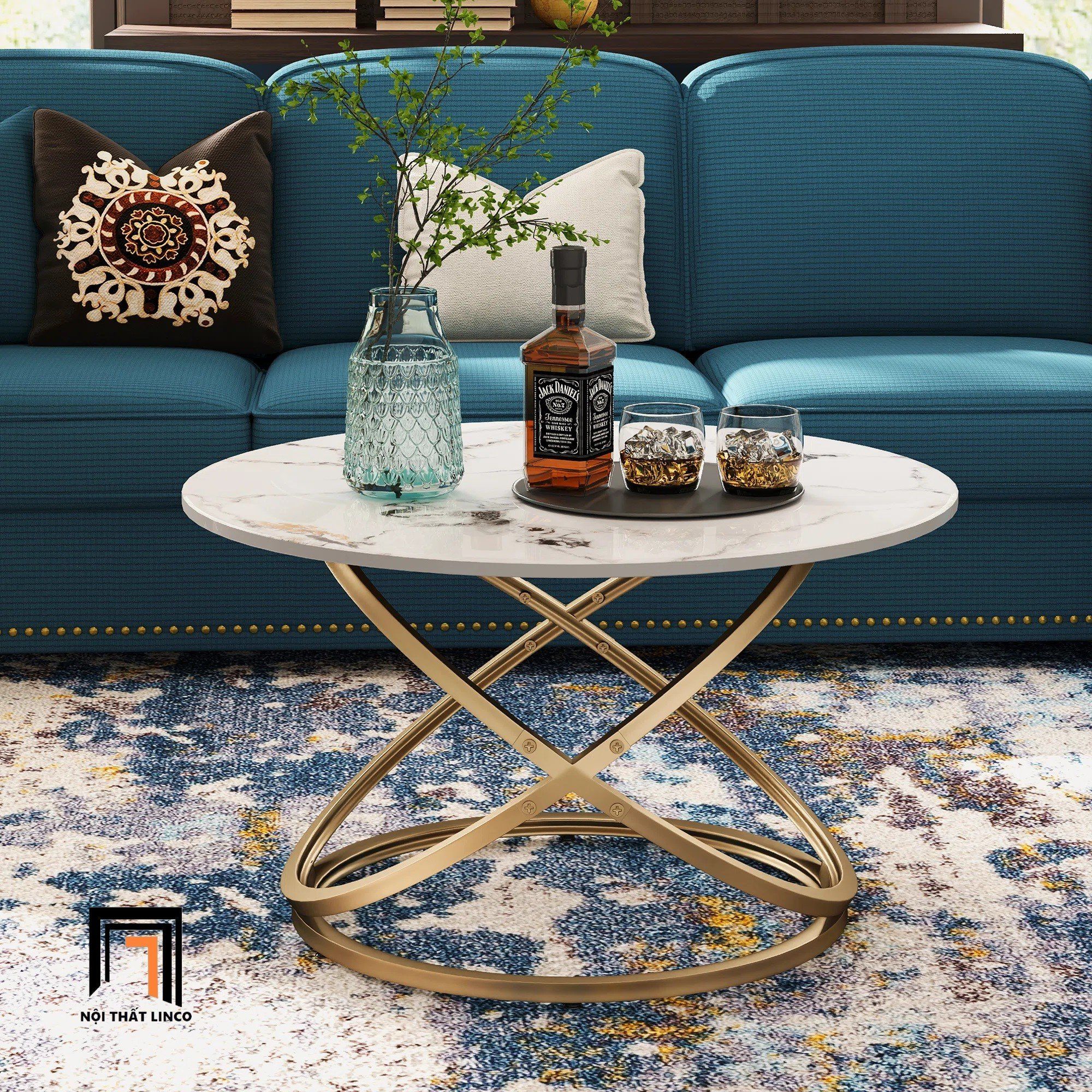 Bàn sofa mặt đá 60 cao cấp BTPK52 Cibec cho sảnh chờ đẹp