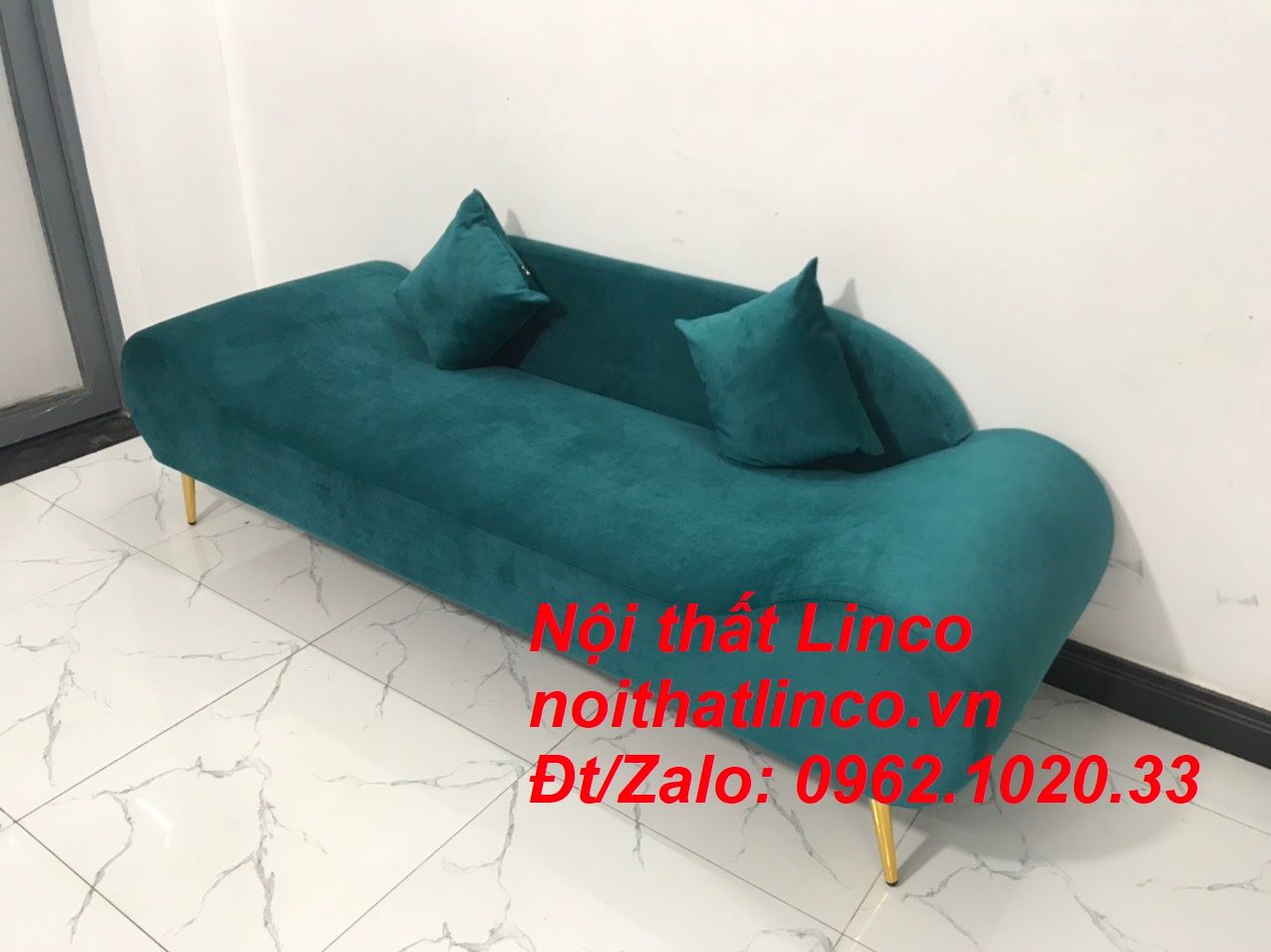 Bộ ghế sofa sopha văng băng thuyền xanh lá cổ vịt rẻ Nội thất Linco SG