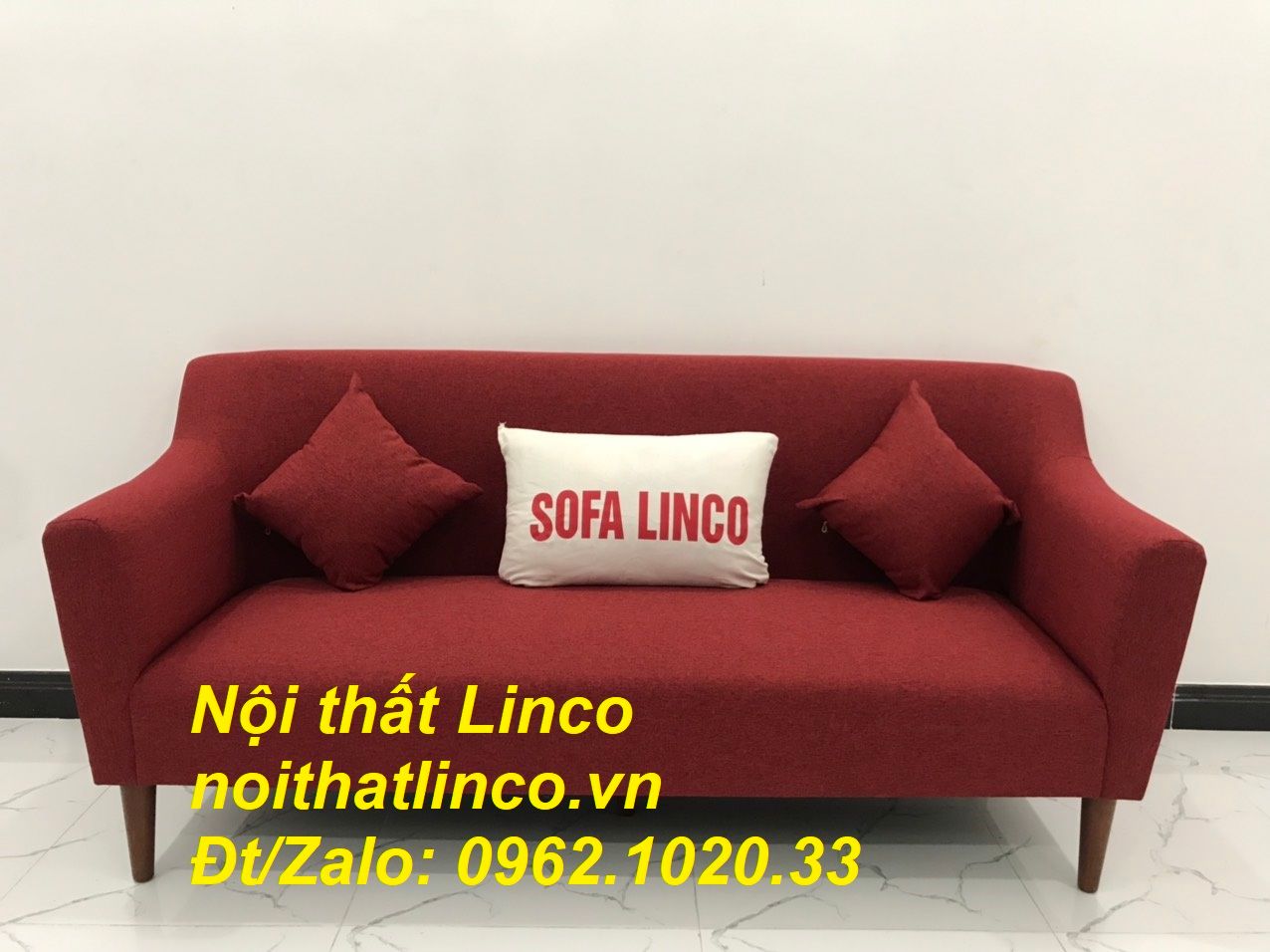 Bộ bàn ghế Sofa băng 1m9 đỏ giá rẻ phòng khách Nội thất Linco Sài Gòn