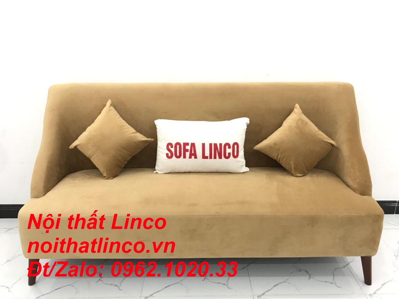 Bộ bàn ghế Sofa salong băng văng dài nâu sữa giá rẻ Nội thất Linco SG