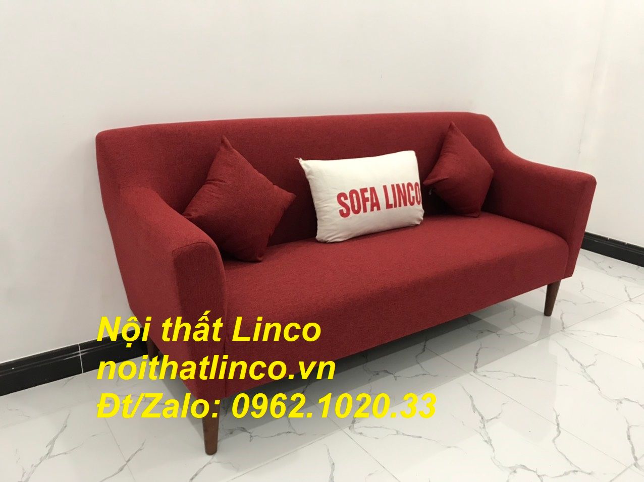 Bộ bàn ghế Sofa băng 1m9 đỏ giá rẻ phòng khách Nội thất Linco Sài Gòn