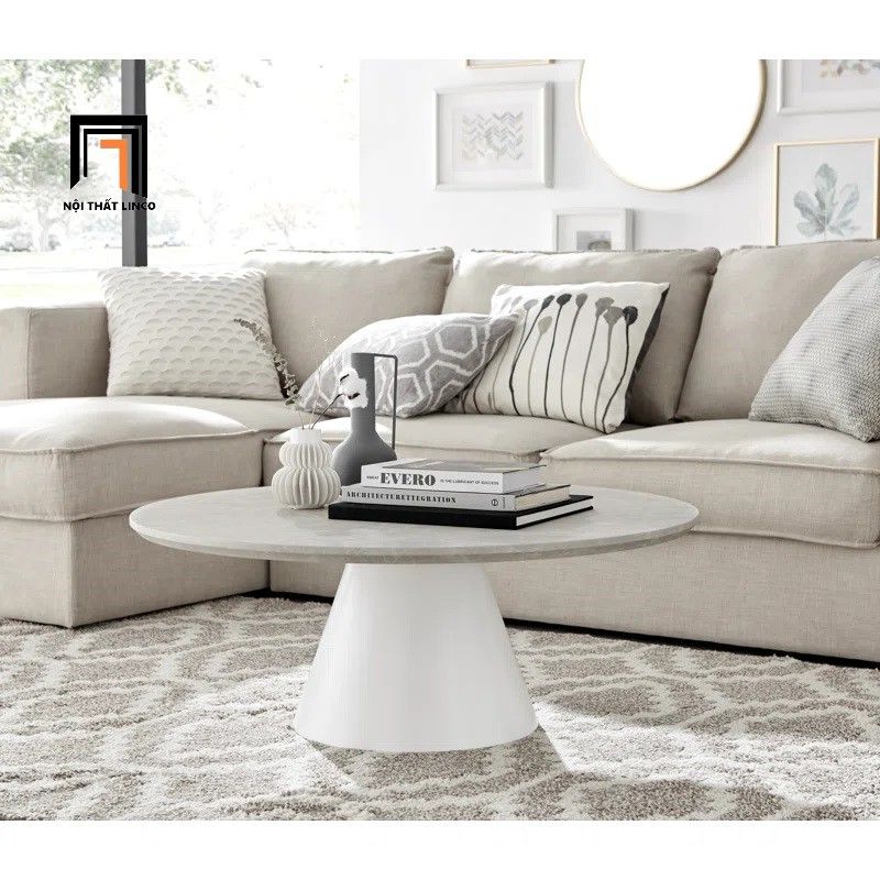Bàn sofa mặt đá sang trọng 60 BSF53 Aripine khung chân xòe