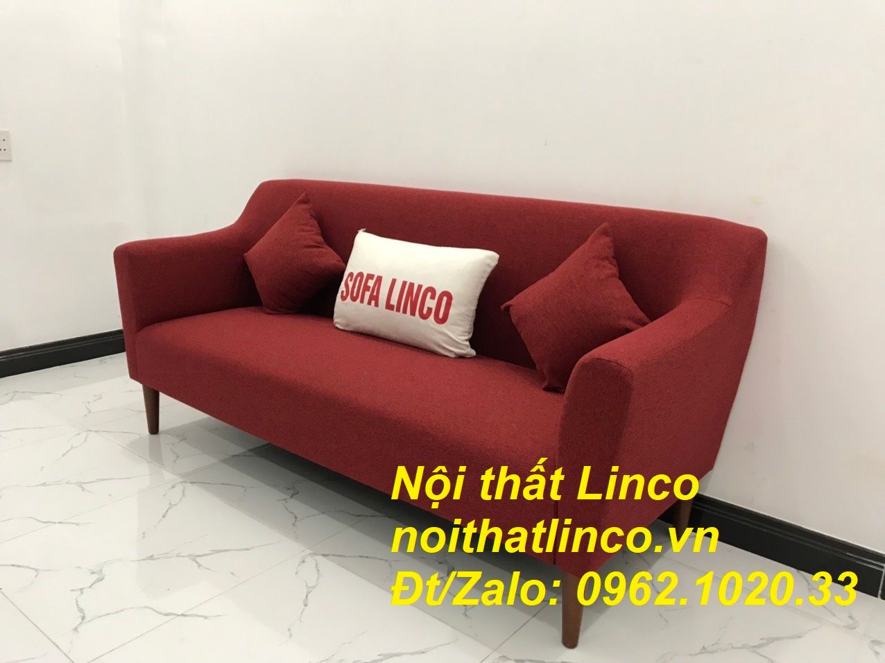 Bộ bàn ghế Sofa băng 1m9 đỏ giá rẻ phòng khách Nội thất Linco Sài Gòn