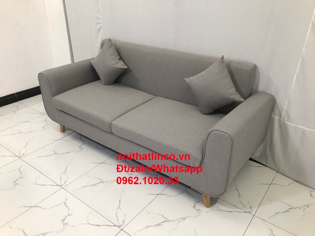 Bộ bàn ghế salon sofa băng xám ghi trắng giá rẻ đẹp dài 1m9