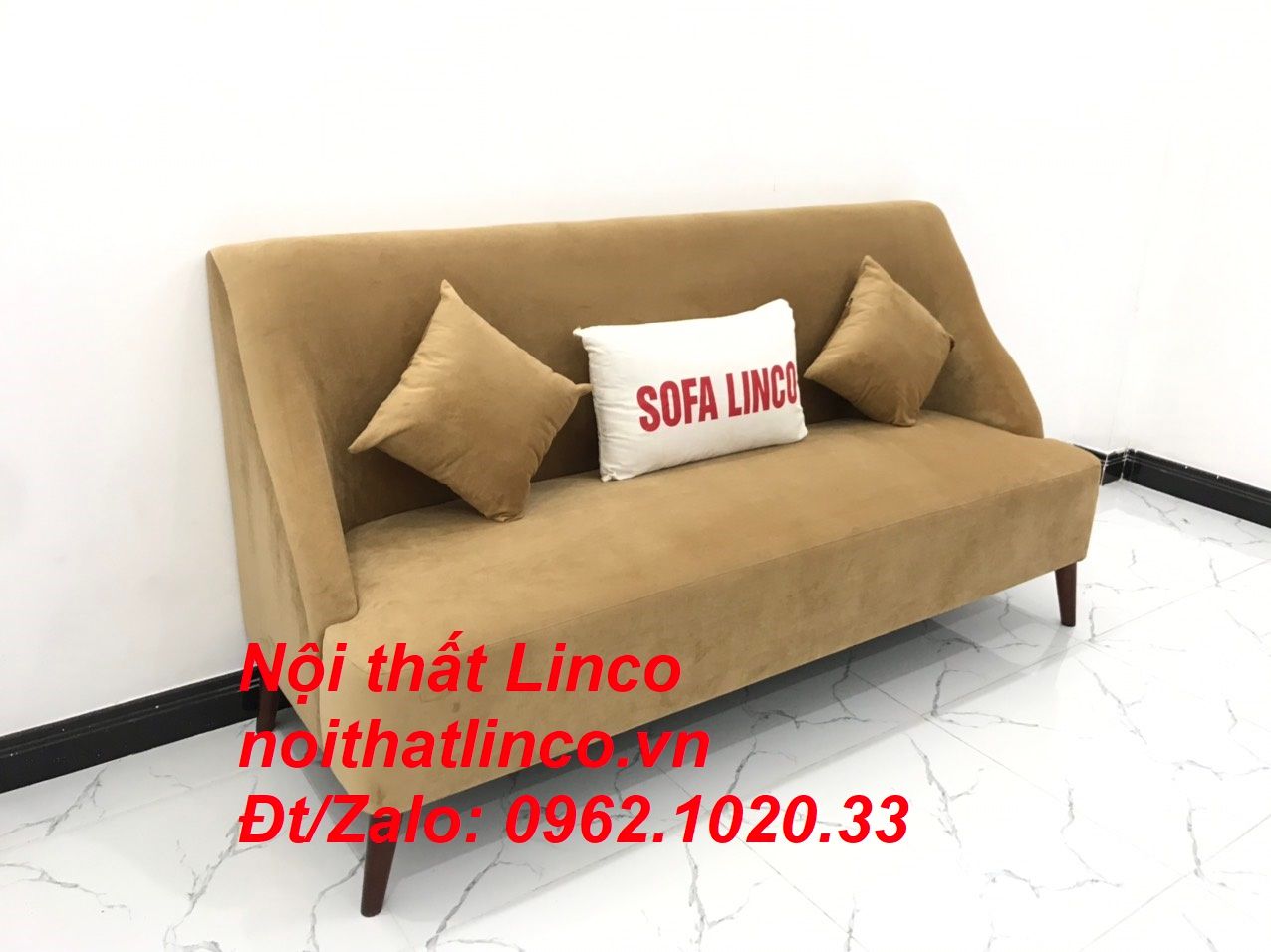 Bộ bàn ghế Sofa salong băng văng dài nâu sữa giá rẻ Nội thất Linco SG