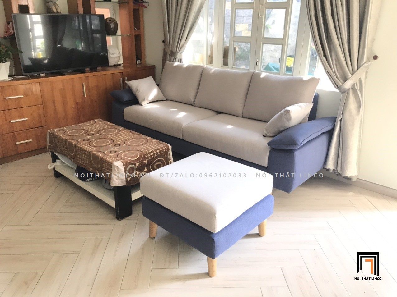 Bộ ghế sofa văng 2m2 BT43-Roam phối màu sắc trẻ trung
