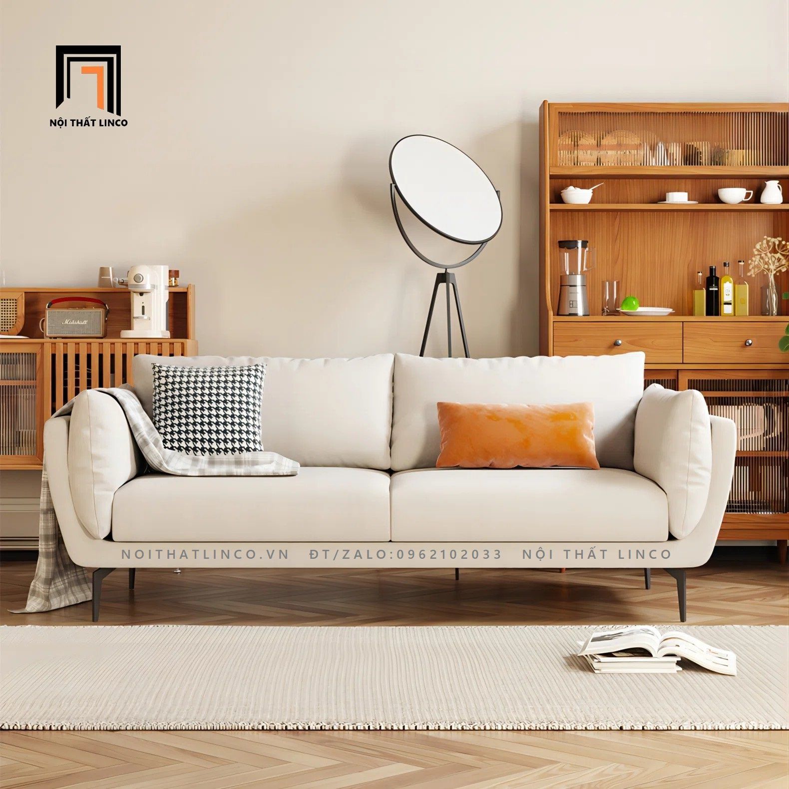 Ghế sofa băng cho văn phòng làm việc BT100 Corrido trắng kem