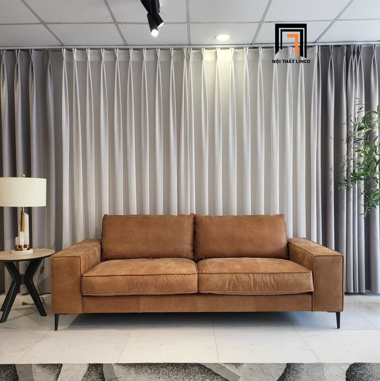 Combo 2 ghế sofa da giả KT146 Mondazie phòng khách hiện đại