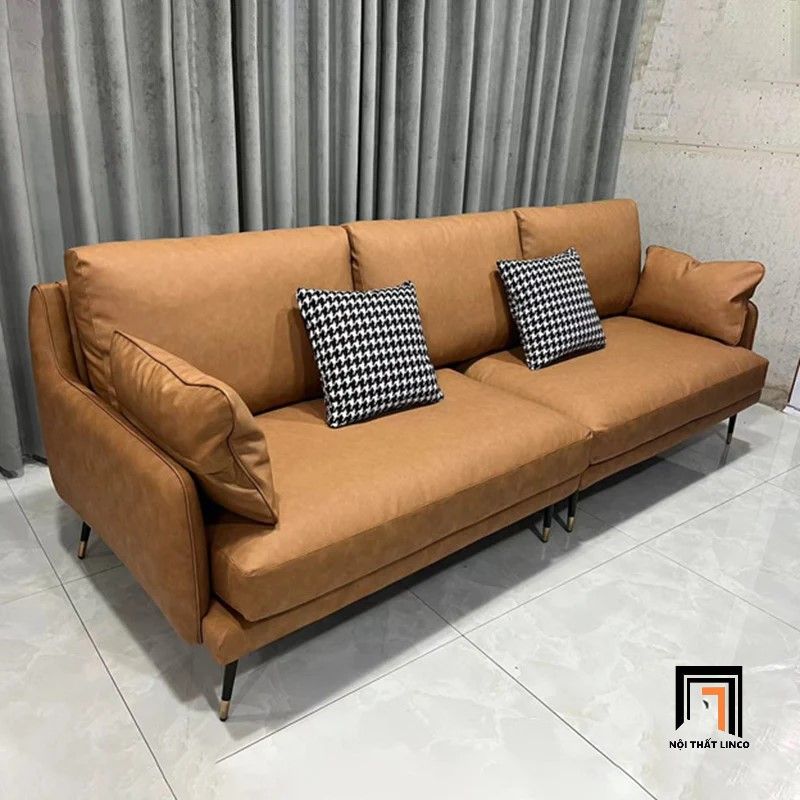 Ghế sofa văng da Pu BT249 Peoria dài 2m2 màu nâu cam