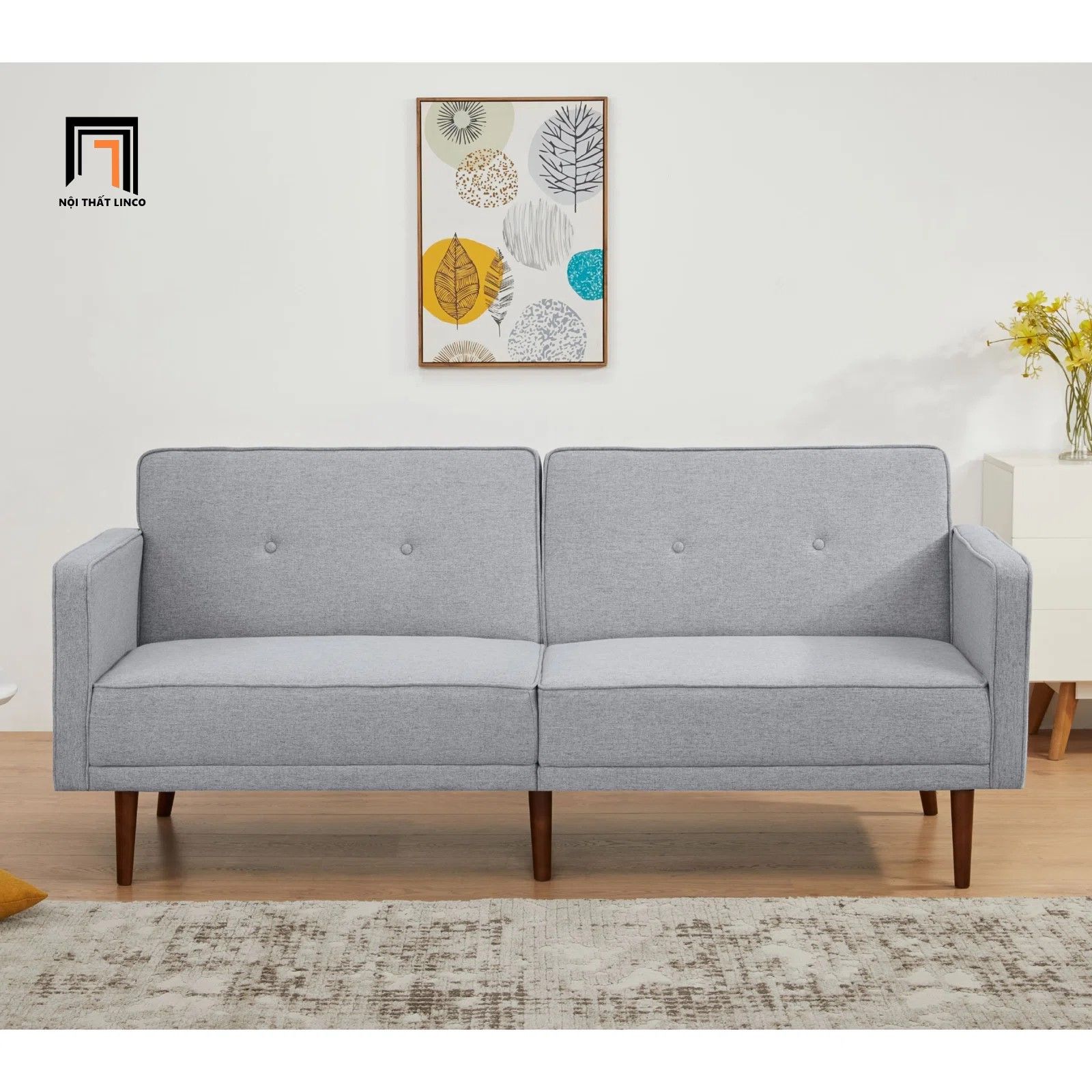 Ghế sofa giường nằm 1m8 GB44 Ellen cho văn phòng nhỏ gọn