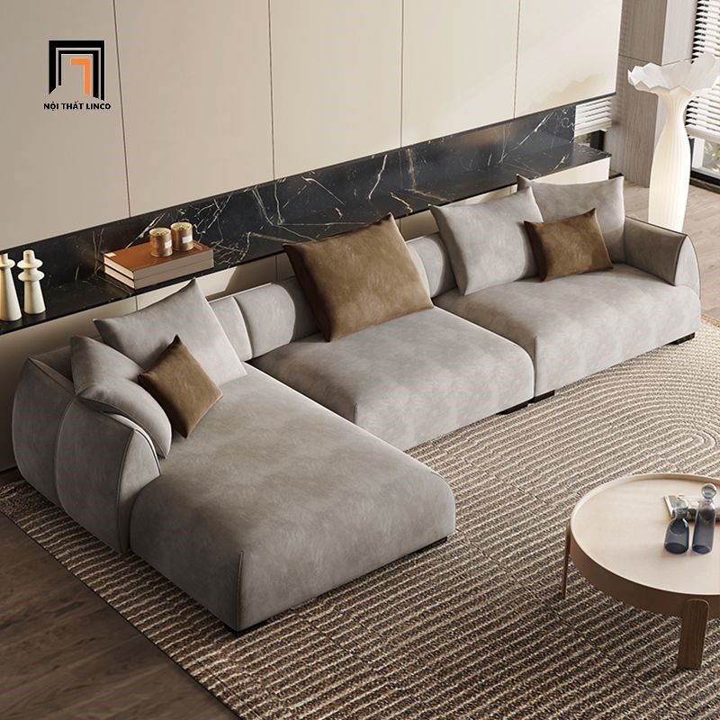 Bộ ghế sofa góc bọc da Pu GT138 Columbus 2m8 x 1m6 màu xám