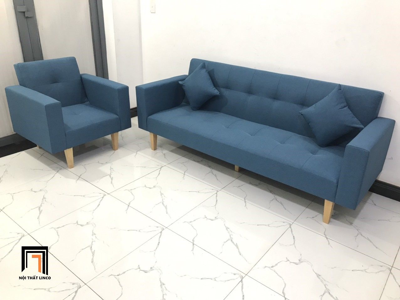 Bộ ghế sofa thông minh NS02 màu xanh dương giá rẻ