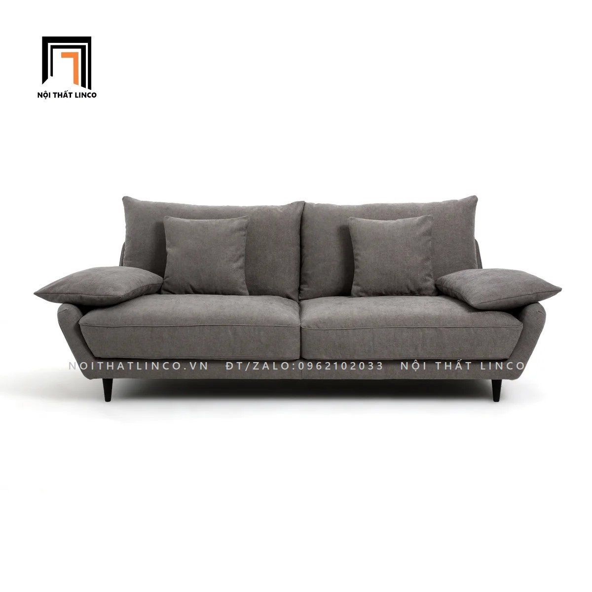 Ghế sofa băng xám lông chuột BT91 Lanak style hiện đại