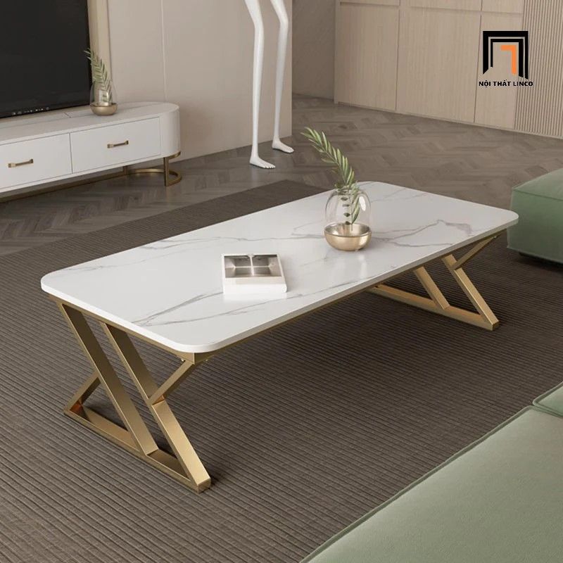 Bàn sofa phòng khách chữ nhật BSF49 Tookman mặt đá đẹp