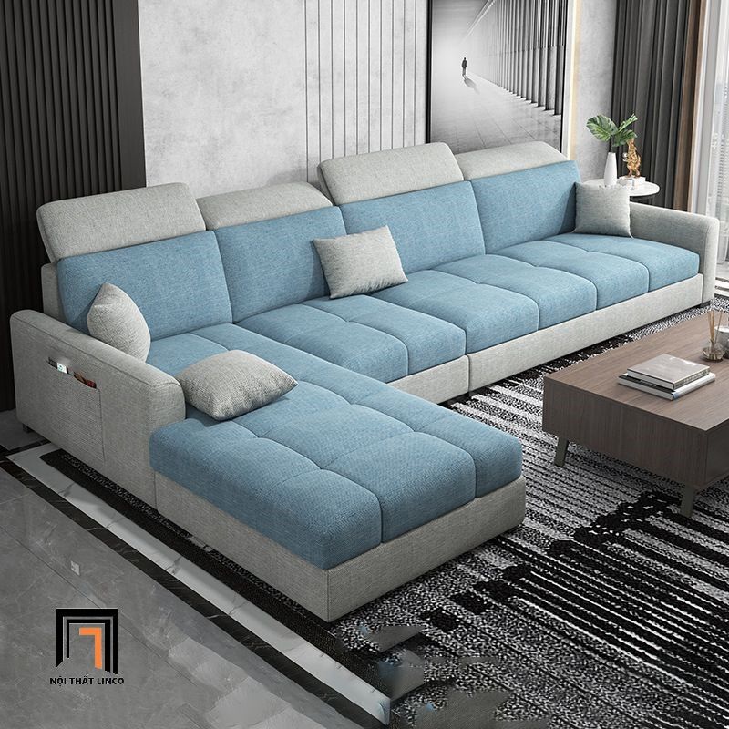 Bộ ghế sofa góc L GT191 Huala 2m8 x 1m75 kê đầu gật gù