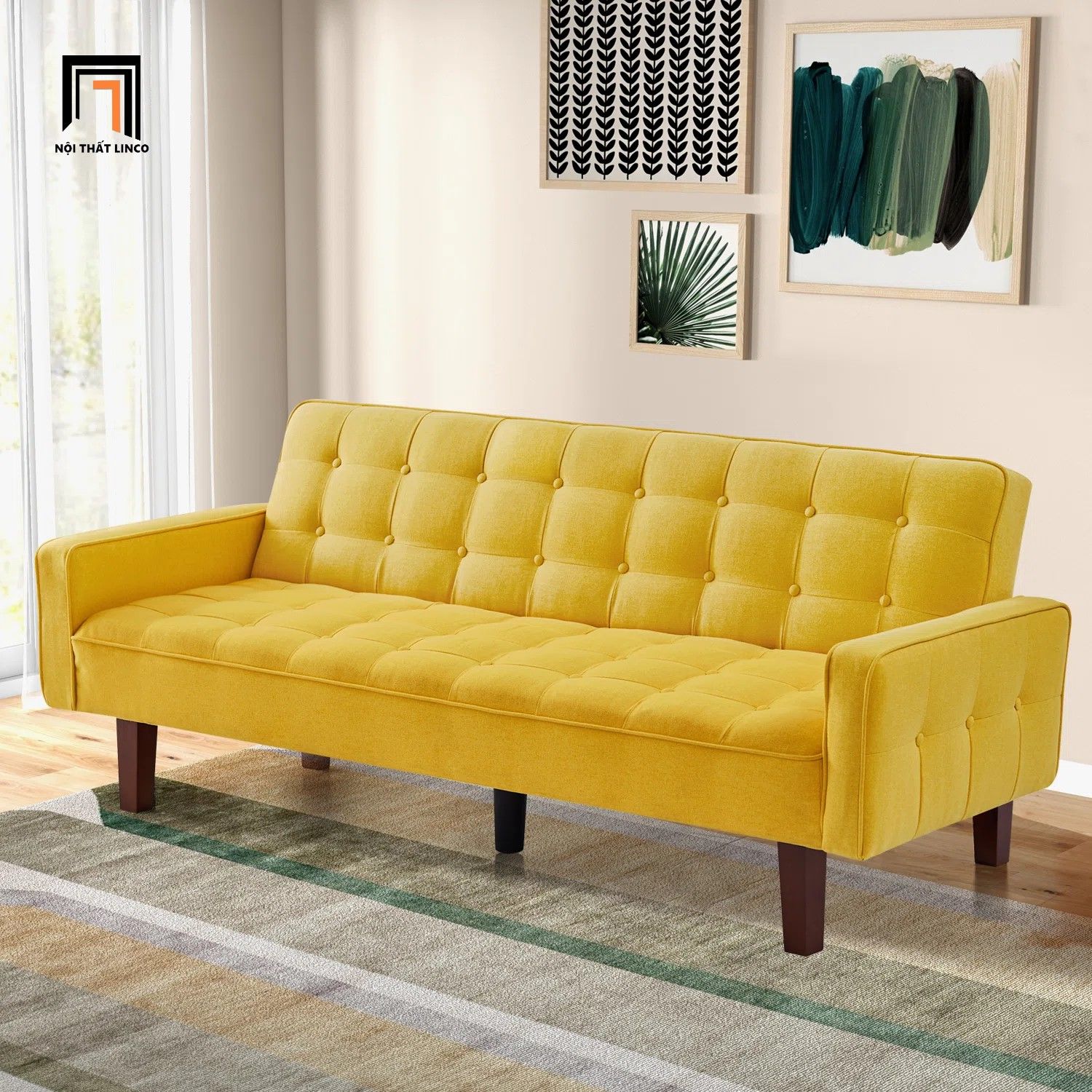 Ghế sofa băng giường nằm GB33 Montevia 2m vải nỉ xinh
