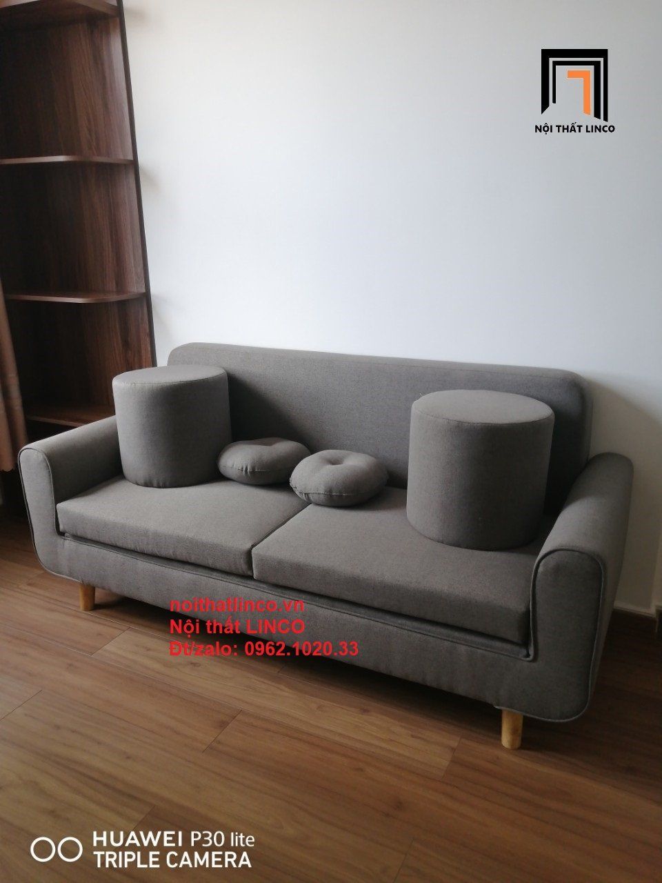 Bộ bàn ghế salon sofa băng xám ghi trắng giá rẻ đẹp dài 1m9