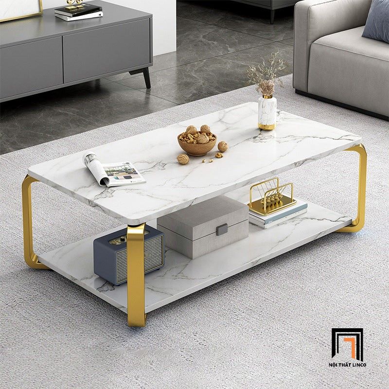 Bàn sofa mặt đá 2 tầng BSF25 Basel 1m x 50 kiểu dáng hiện đại