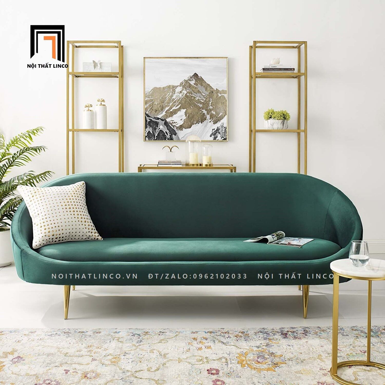 Ghế sofa băng cong sang trọng BT110 Subline 2m2 cho tiệm shop