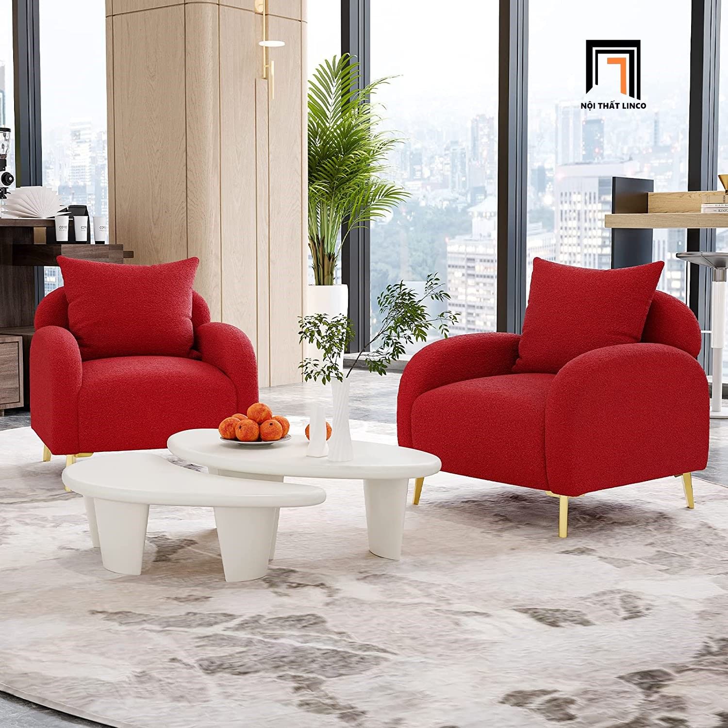 Ghế sofa đơn nhỏ xinh xắn DT31 Keeny trang trí vải nỉ