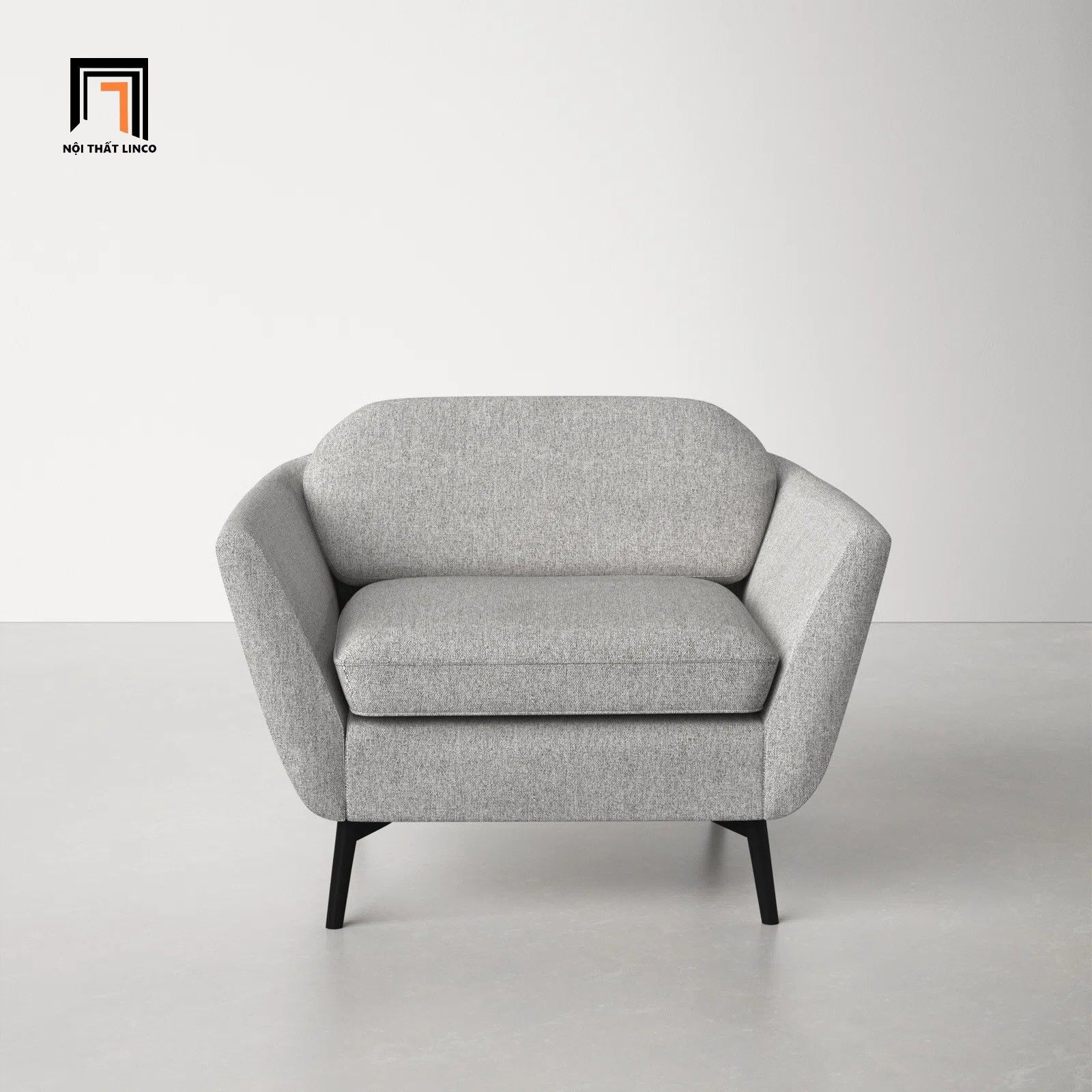 Ghế sofa đơn hiện đại DT33 Tyndall màu xám trắng đẹp