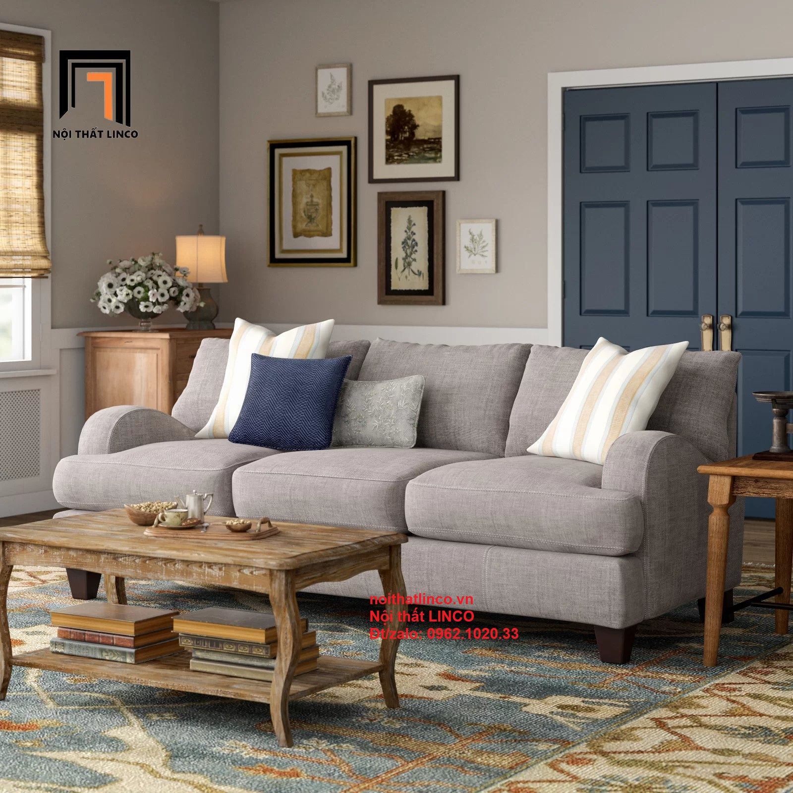 Ghế sofa băng 2m2 BT21 Somerville phong cách cổ điển châu Âu