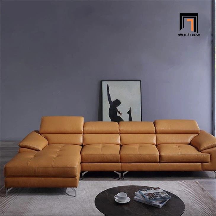 Set ghế sofa góc kê đầu gật gù GT244 Trivoli 2m5 x 1m6 da giả