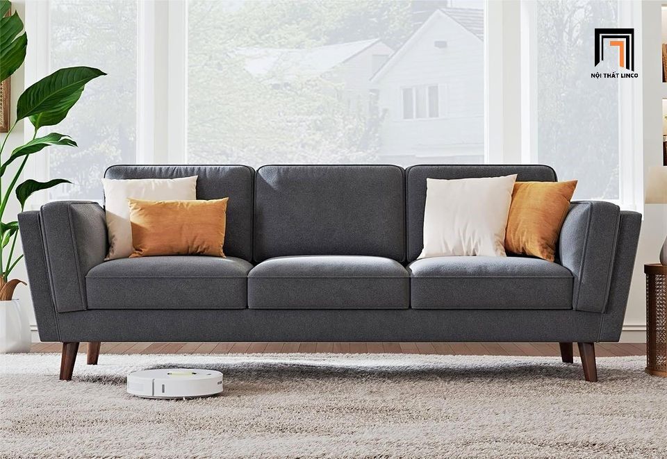 Ghế sofa văng 3 nệm ngồi BT246 Denver màu xám đen dài 2m3
