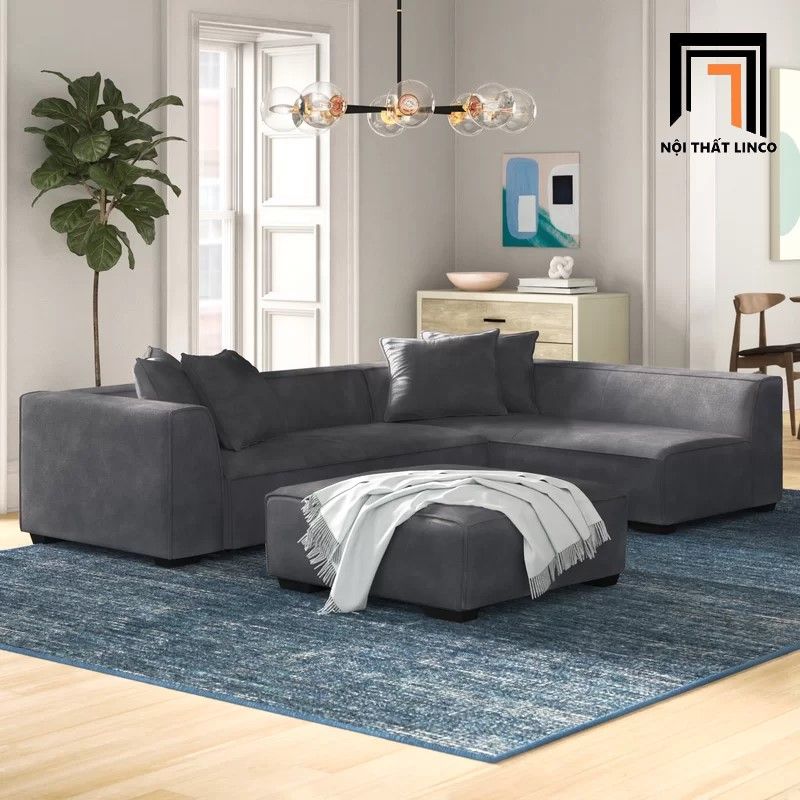 Bộ ghế sofa góc L đa năng 2m5 x 1m6 GT3 Kingee cho phòng khách lớn