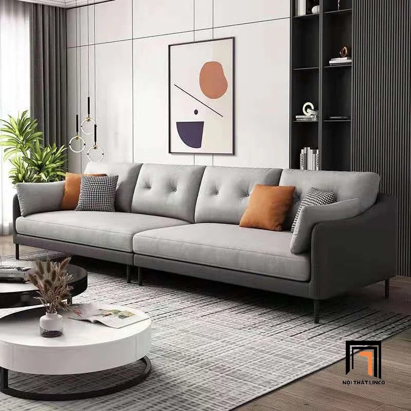 Bộ ghế sofa phòng khách KT113 Nordice phối màu da giả xám