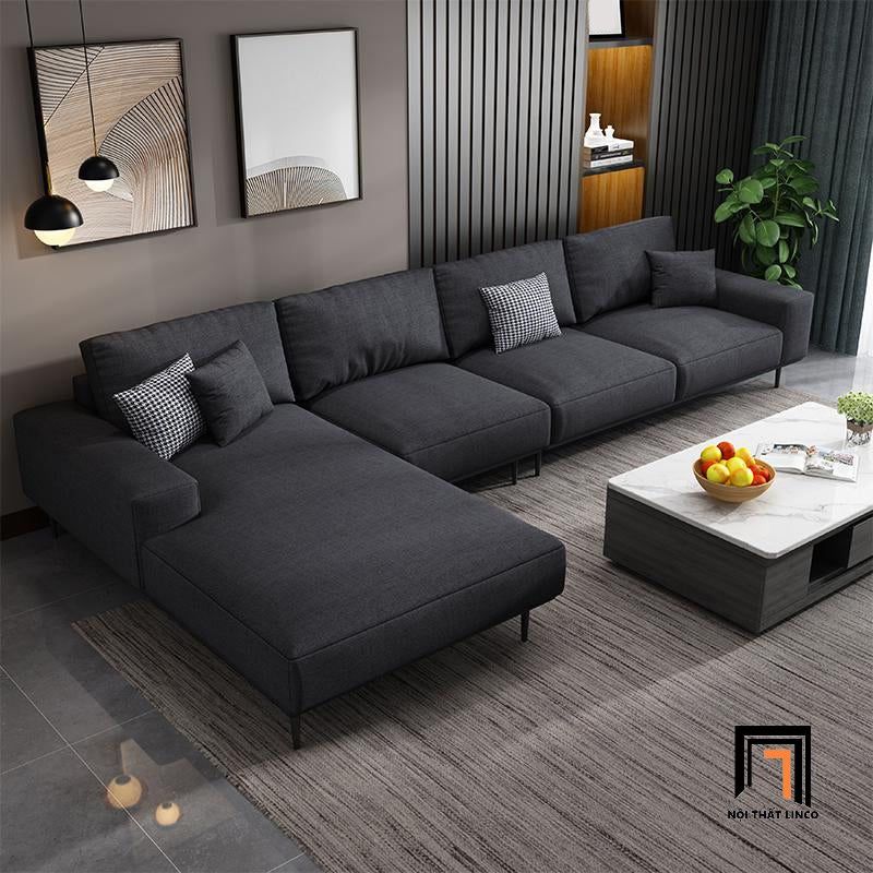 Bộ ghế sofa góc gia đình sang trọng 3m x 1m6 GT186 Pesca vải nỉ đẹp