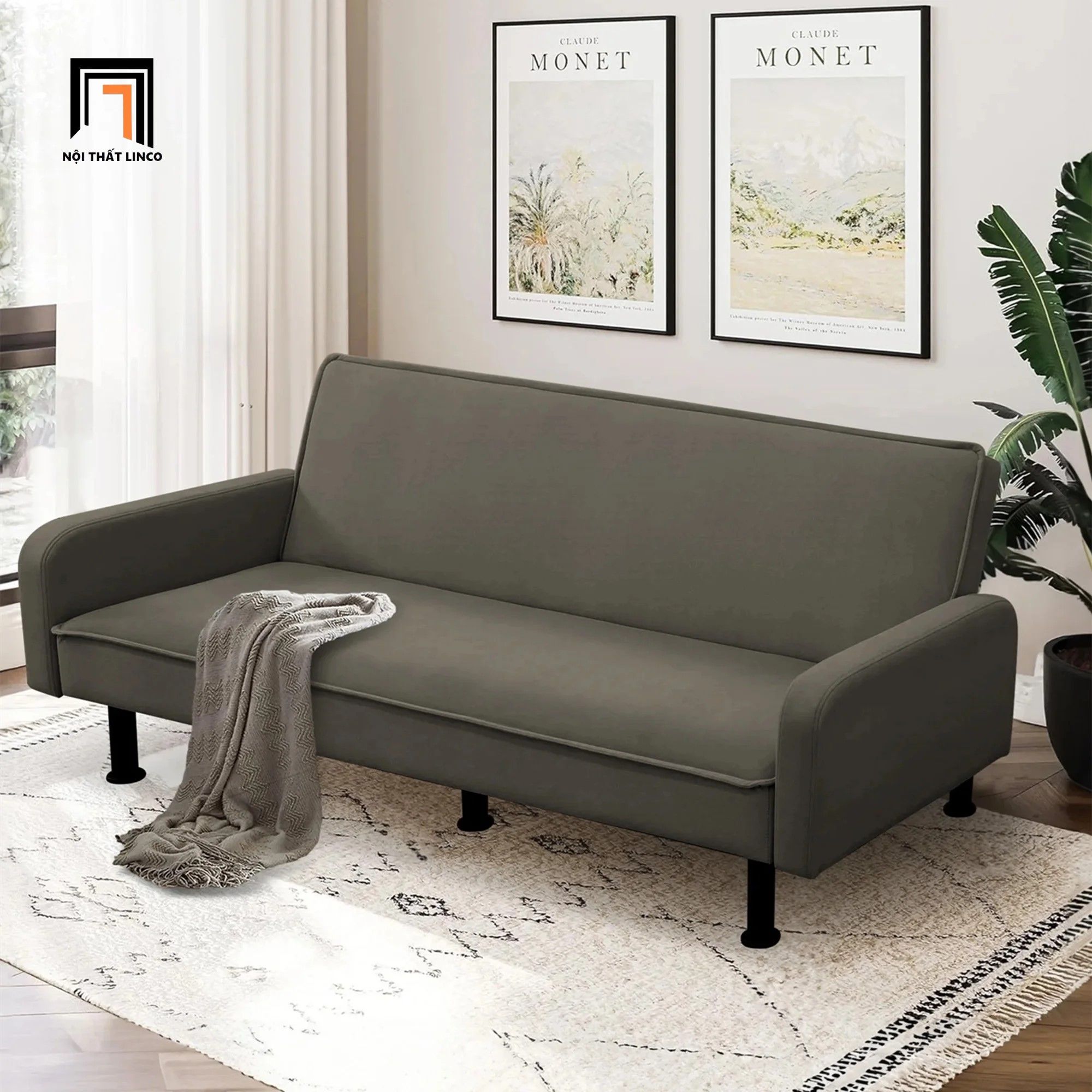 Ghế sofa bed bật giường nằm thông minh GB104 Akufa dài 2m
