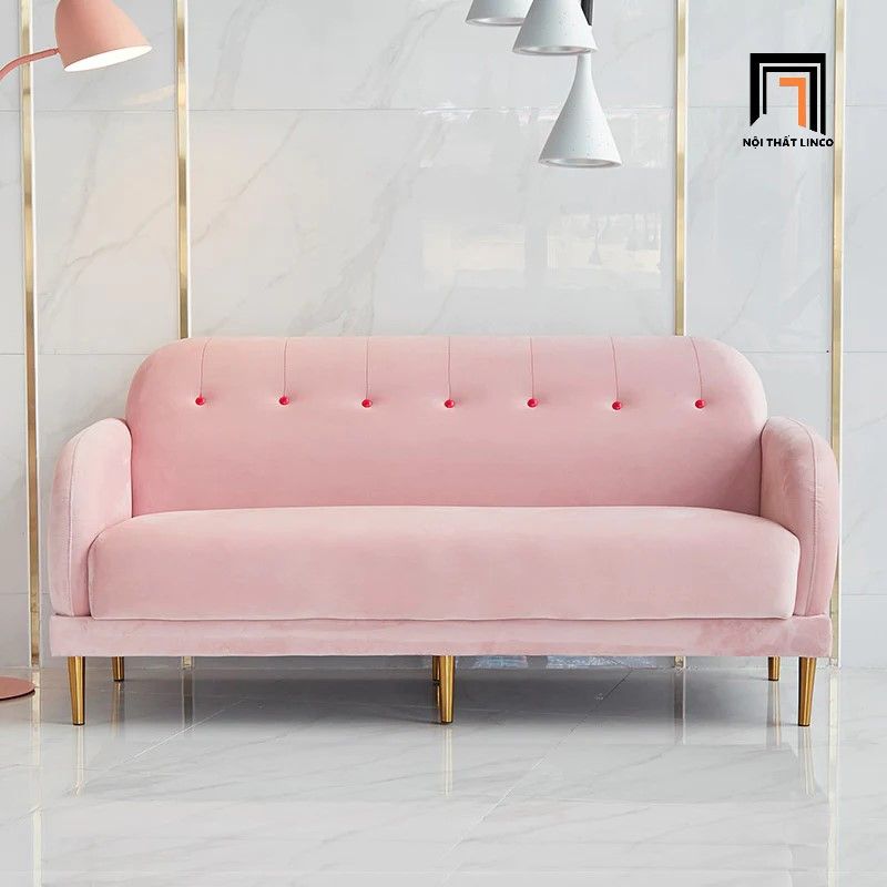 Ghế sofa văng vải nhung xanh lá BT283 Mariene 1m8 cho shop tiệm