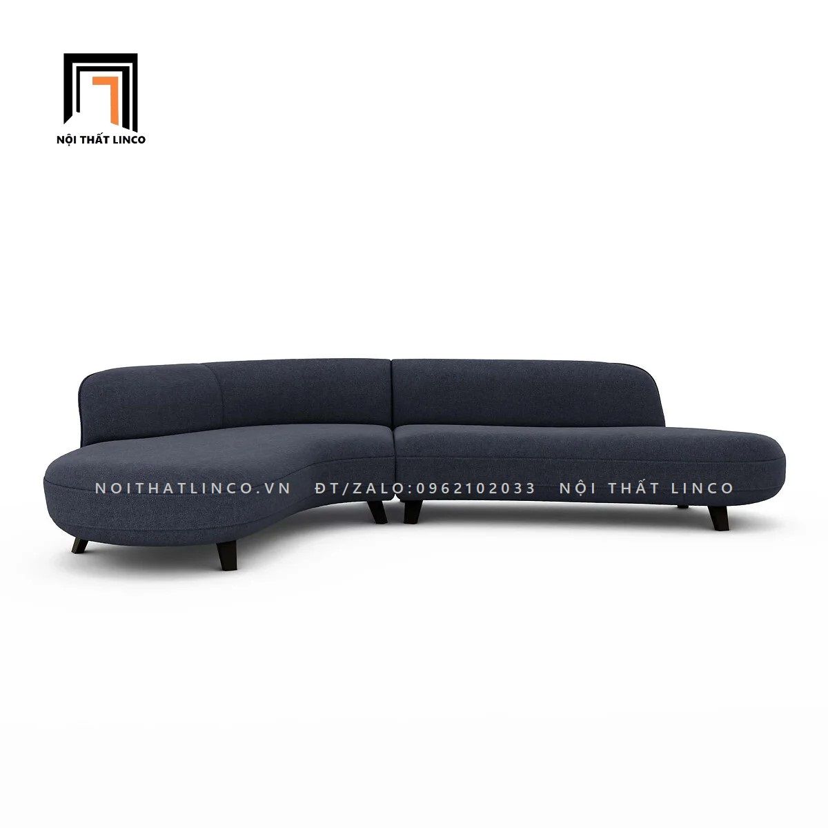 Bộ ghế sofa góc GT59 Hoek 2m8 x 1m8 màu xanh đen cho sảnh chờ