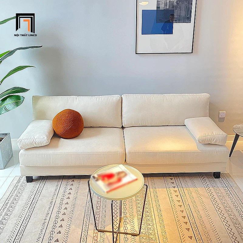 Ghế sofa văng nỉ dài 1m8 màu kem BT217 Blendis nhỏ gọn
