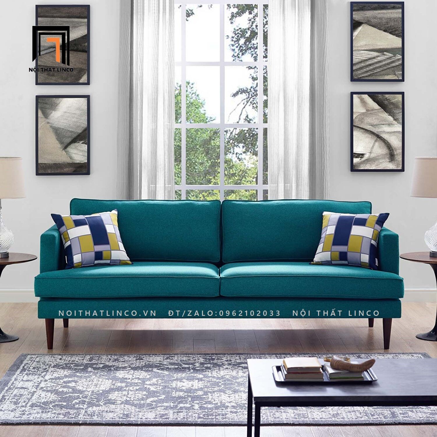 Ghế sofa băng kiểu dáng hiện đại BT102 Teal 1m9 giá rẻ