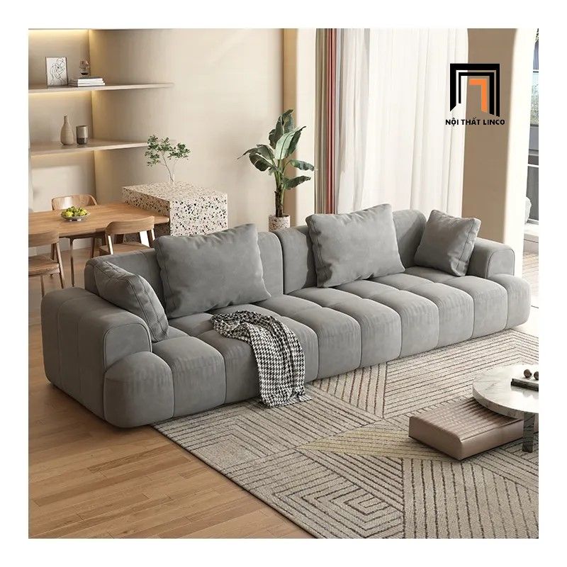Ghế sofa văng vải nhung BT269 Camiel dài 2m4 phối màu xinh xắn
