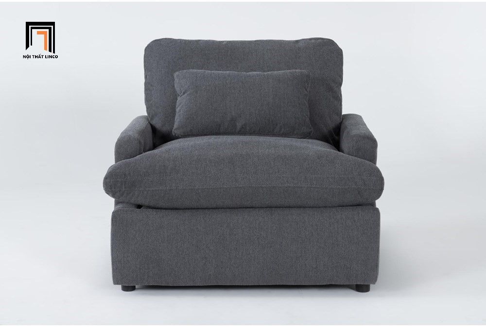 Ghế sofa đơn thư giãn DT50 Jolene vải nỉ xám lông chuột