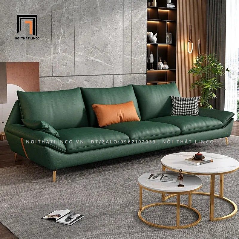 Ghế sofa băng da công nghiệp BT83 Maxky sang trọng dài 2m3