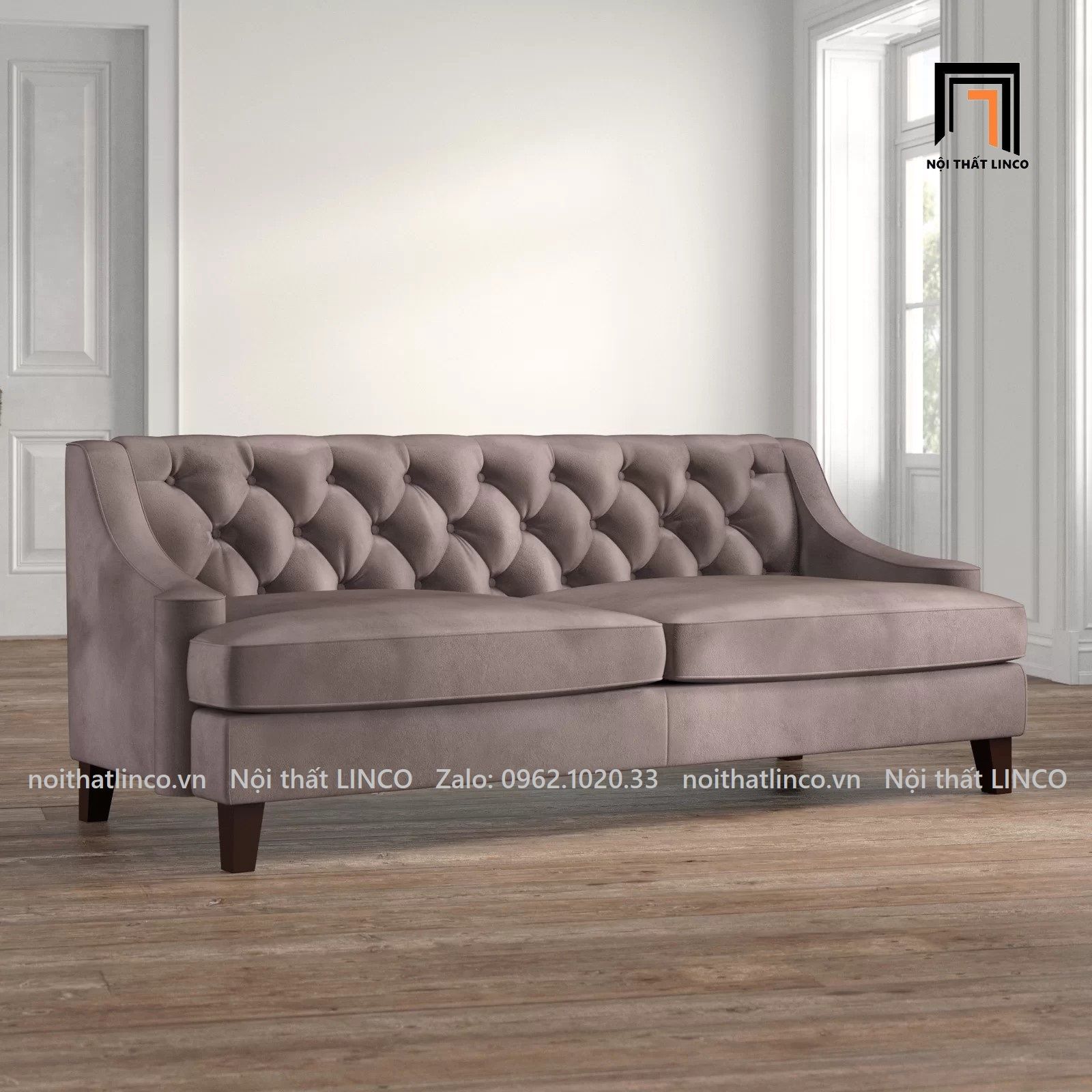 Ghế sofa băng vải nhung nỉ BT51-Briley mẫu mã tân cổ điển