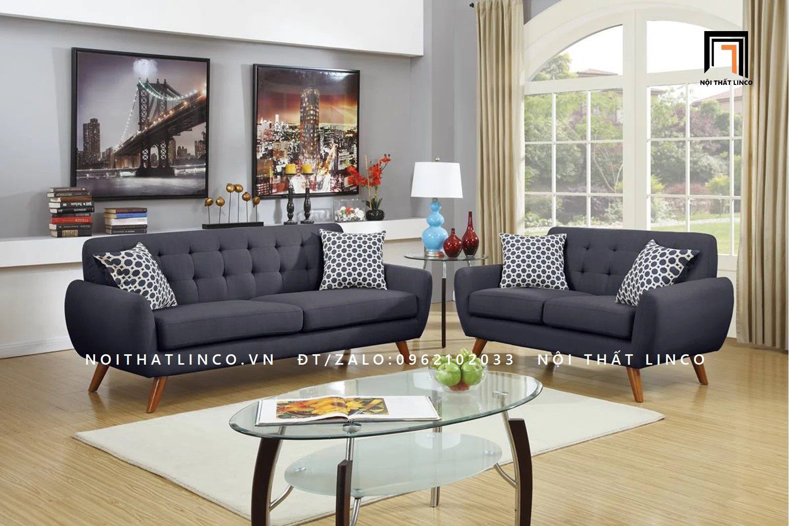 Bộ ghế sofa phòng khách gia đình KT38 Eloe giá rẻ